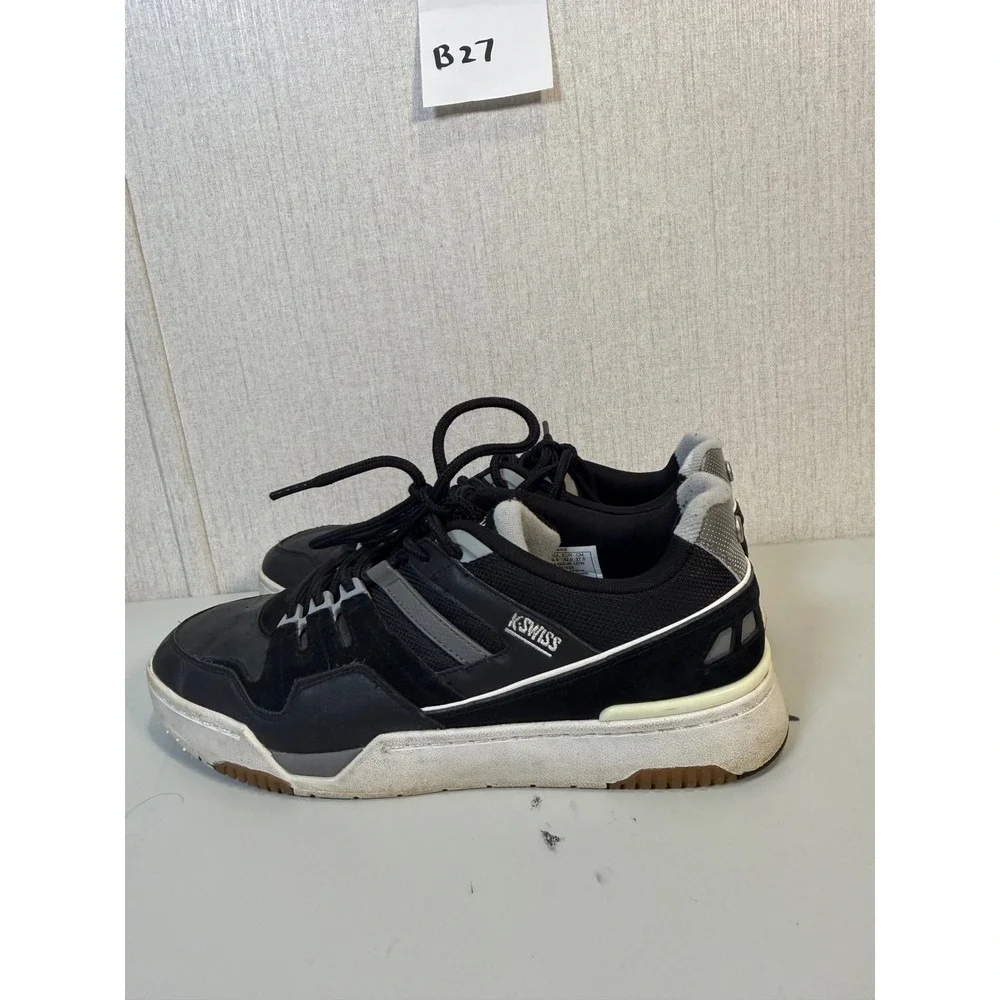 K-Swiss Match Rival Black Gray White Mens Size 9.5 Sneakers‎ 07154 005